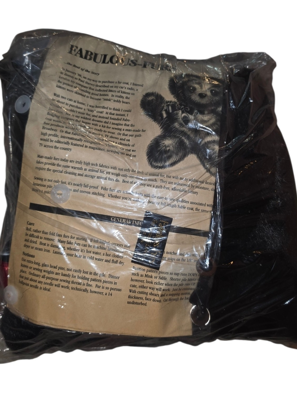 Vintage Fabulous-Furs Faux Fur Teddy Bear Sewing Kit